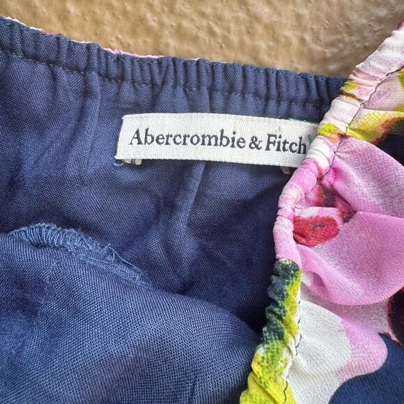 Abercrombie & Fitch Dress  Size M Tiered Chiffon Babydoll Floral Y2K Boho Hippie - Picture 12 of 15